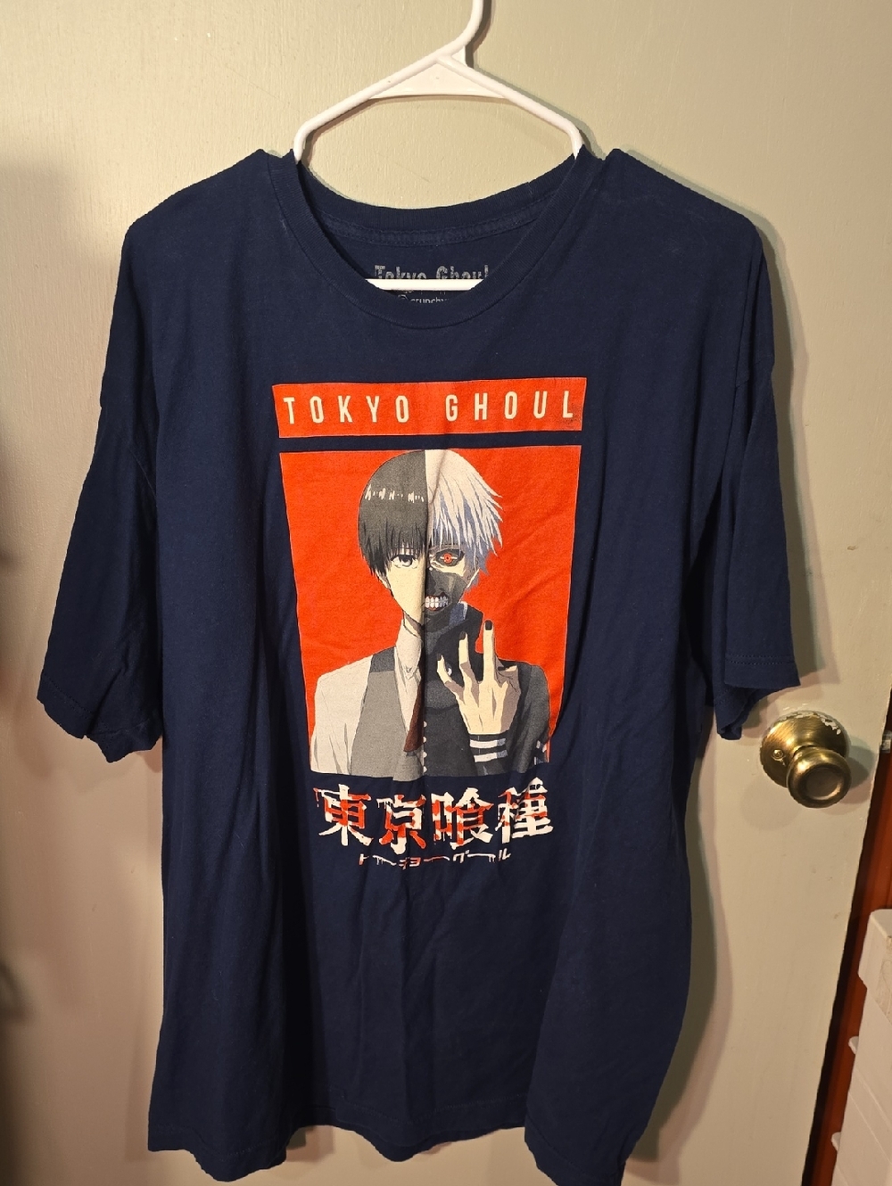 Tokyo Ghoul Graphic Tee — Navy with Red Print